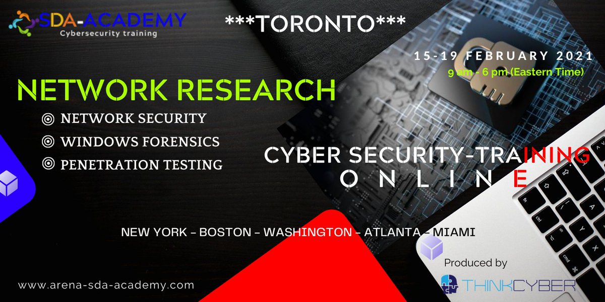Securedigitale's tweet image. Registrations for the January session are now closed!
*** Hurry up to book your seats for the February session ***
***** TORONTO February 2021 *****
arena-sda-academy.com
#cybersecurity_training #Hands_on_simulator #cyber #live_Instructors #Real_world_Scenarios