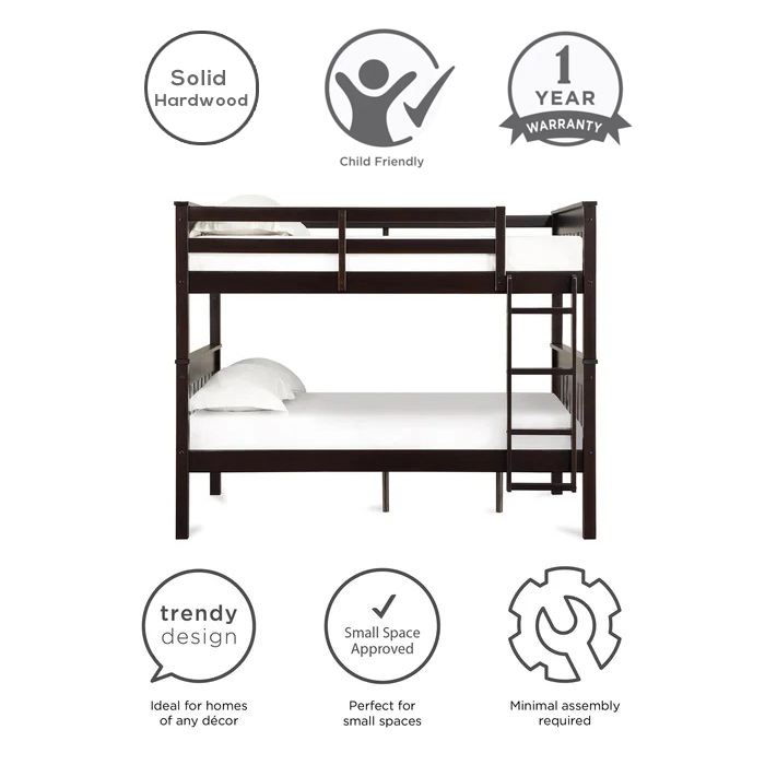 Create twice the sleeping room and twice the fun in half the space with the full over full bunk bed. #homefurniture #furniture