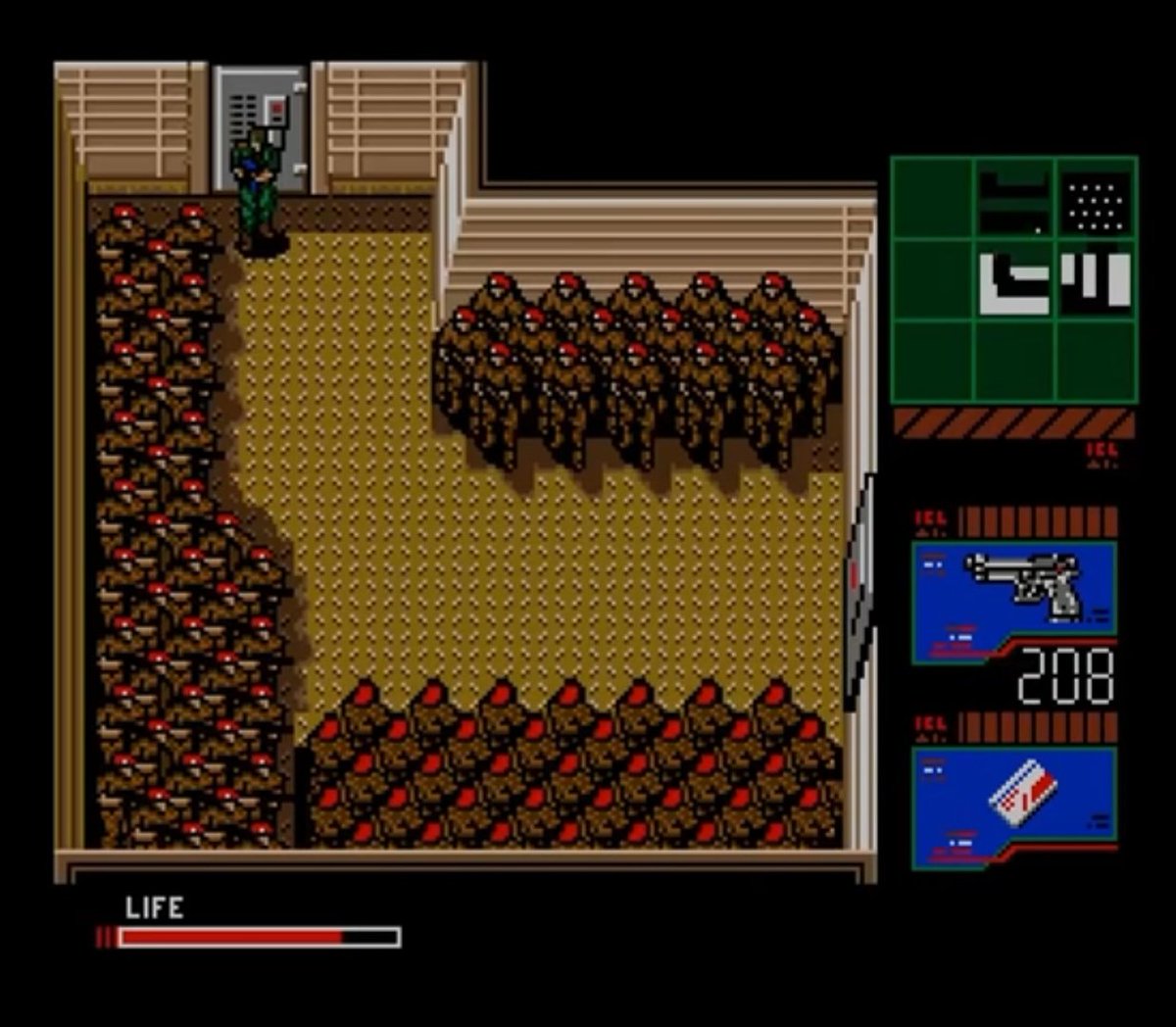 Decoys in MGSV and fake mannequins in Metal Gear 2. Several rooms in Metal Gear 2 have soldiers standing among fake mannequins to fool Snake.