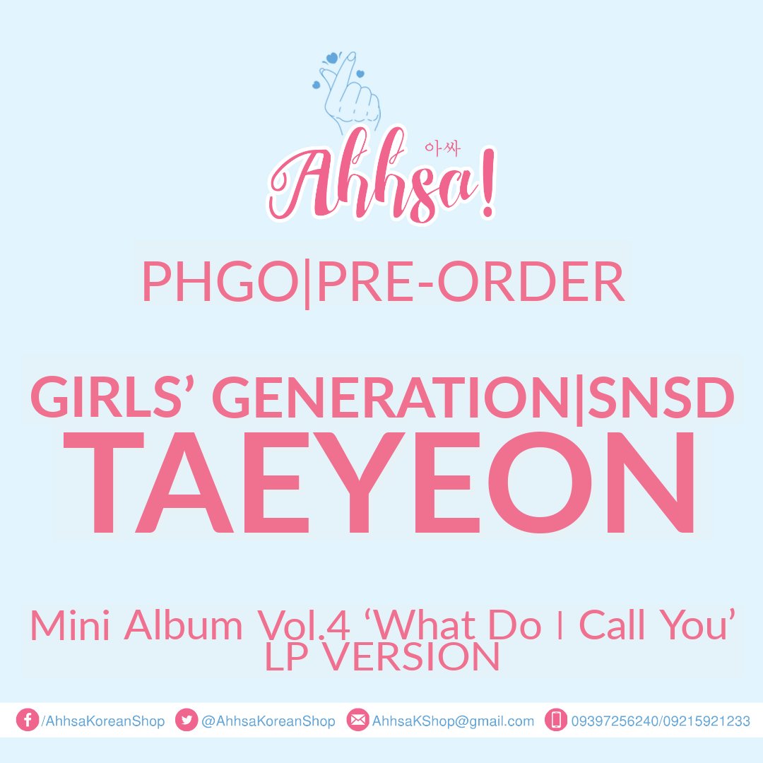 AhhsaKoreanShop's tweet photo. [PHGO|PRE-ORDER] 
      
#TAEYEON #GIRLSGENERATION #SNSD
MINI ALBUM VOL.4 'WHAT DO I CALL YOU' LP VER.

✔️ALL-IN + LSF
🛒DOO: 02/23/21
💸DP 50%: 02/23/21
💸DOP 50% BAL: 03/15/21
⛴️ETA: 4-5 WEEKS 

DM us to order

Help RT🙏

#SONE #SONEPH https://t.co/scFmmR0ESK