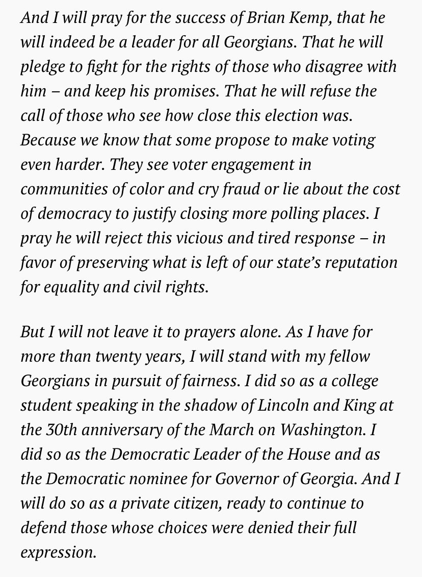 monsieurmoscato's tweet photo. Stacey Abrams’ concession speech after having the GA Governor election stolen from her.

And she got it done. #gapol #gadems https://t.co/QJRtV7RRWo