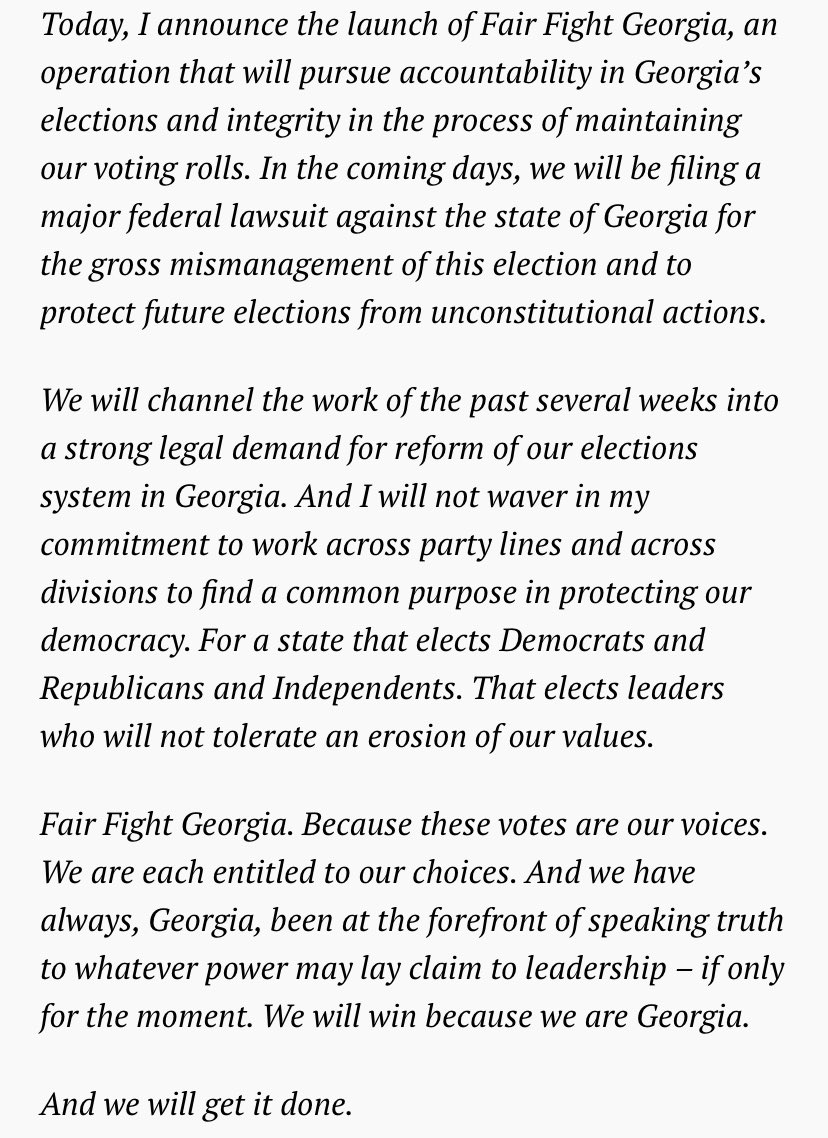 monsieurmoscato's tweet photo. Stacey Abrams’ concession speech after having the GA Governor election stolen from her.

And she got it done. #gapol #gadems https://t.co/QJRtV7RRWo