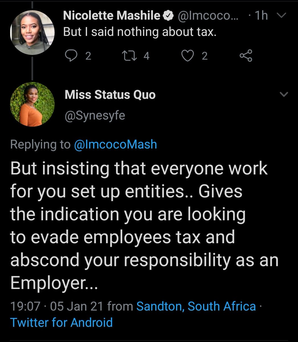 Nicolette kept on insisting that she pays tax for everyone however she exposed how not knowledgeable she is with matters of IFRS.