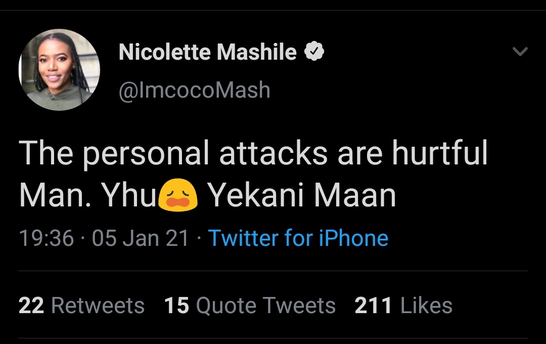 Nicolette tried spinning her tweet until she resorted to victimhood.