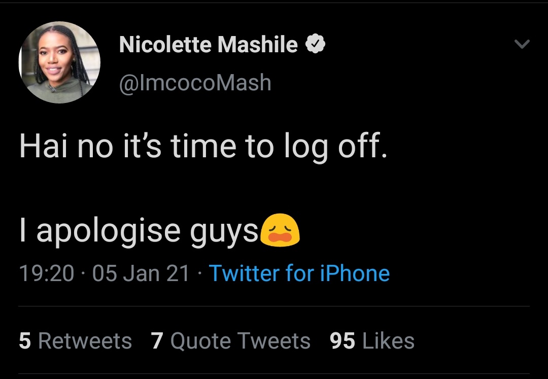 Nicolette tried spinning her tweet until she resorted to victimhood.
