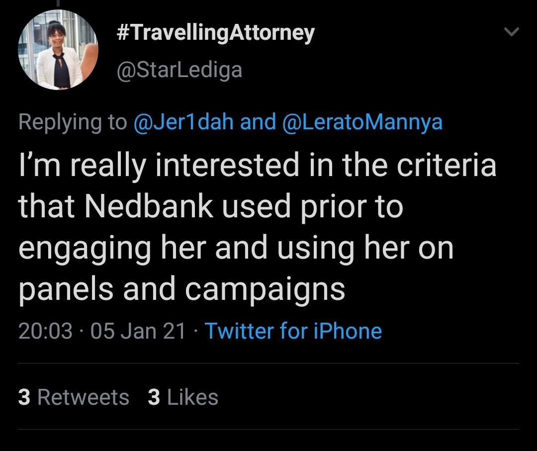 Then the Final nail was when a tweep tagged Nedbank to ask if this is the behaviour their associat themselves with