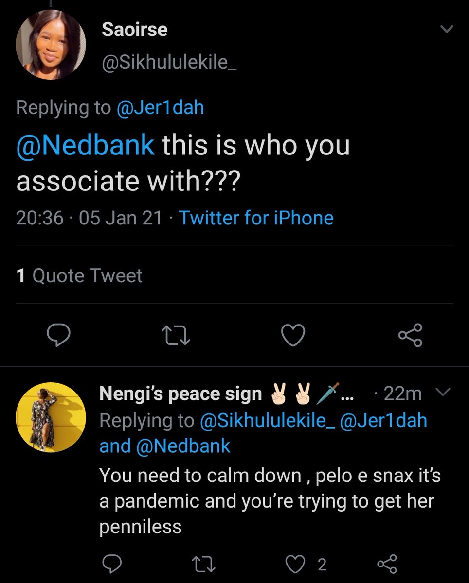 Then the Final nail was when a tweep tagged Nedbank to ask if this is the behaviour their associat themselves with