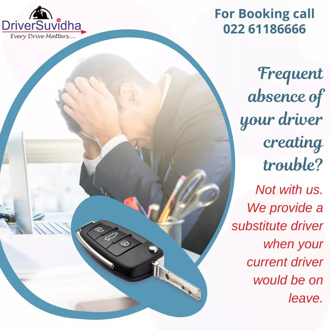 DriverSuvidha's tweet photo. Frequent uninformed absence of your drivers can create confusion in your schedule. At DriverSuvidha we provide substitute drivers in case of the absence of the current driver due to emergencies.
Hire our professionally trained drivers today. Call at 022 61186666
#driversuvidha https://t.co/x4fgid9p6h
