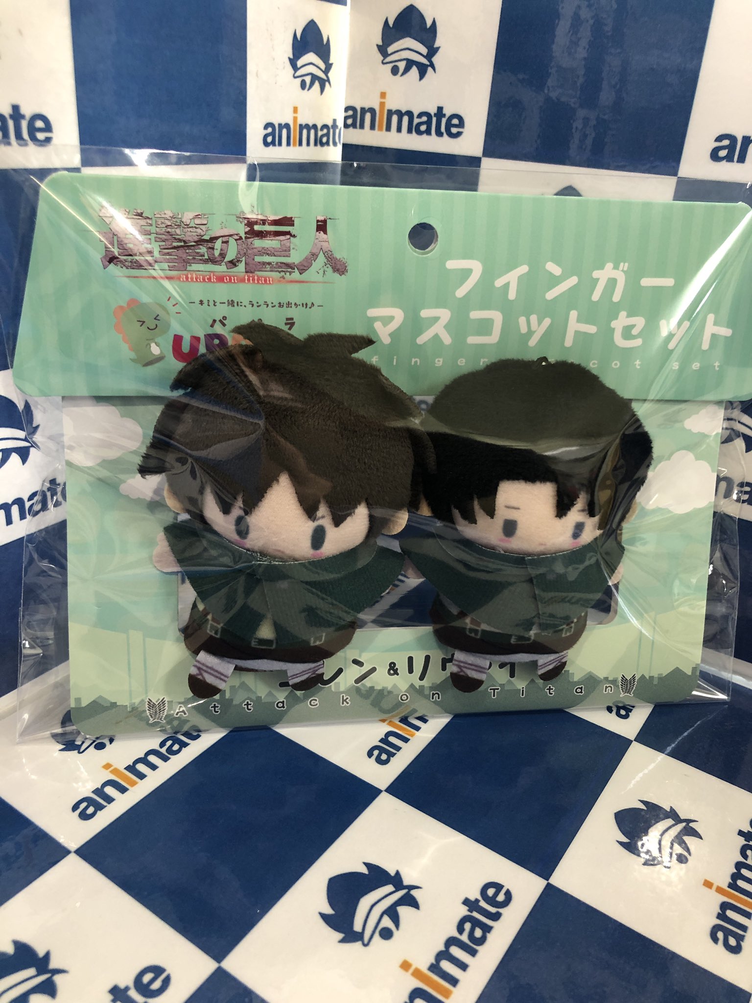 進撃の巨人フィンガーマスコットセットエルヴィン&ハンジパペラ