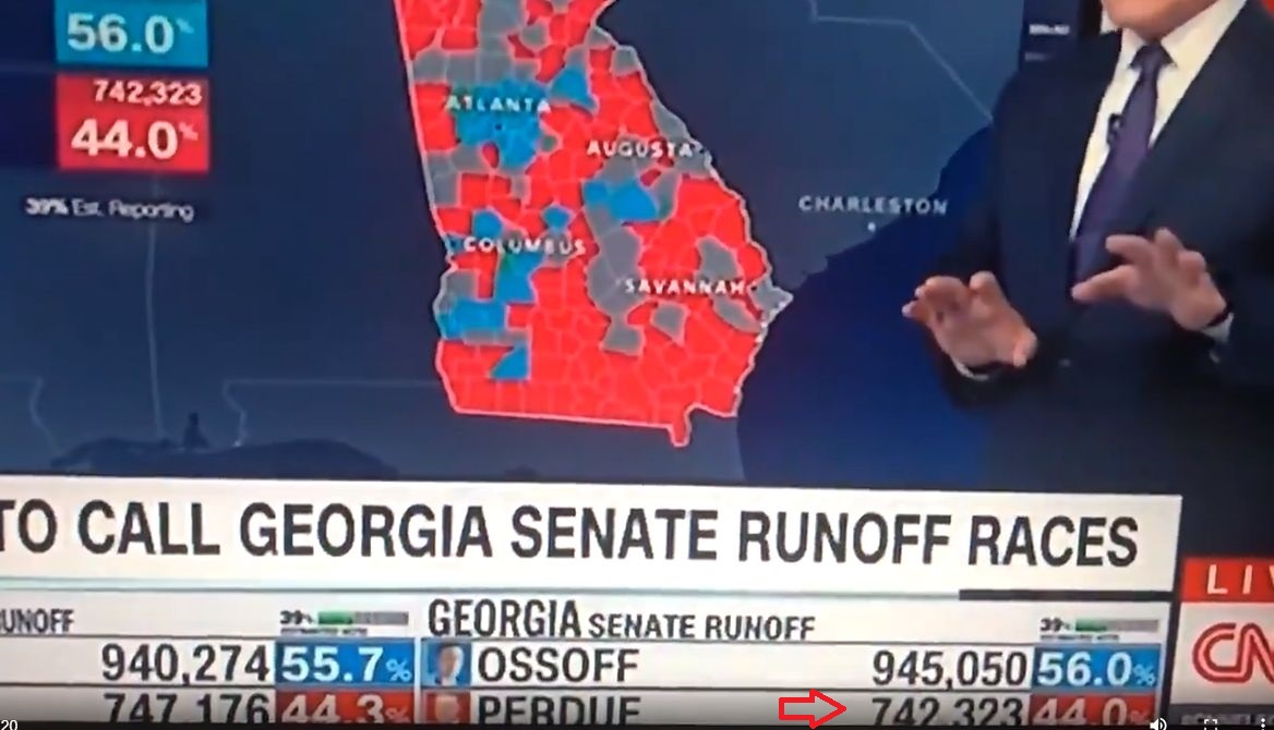 2153a). I didnt imagine it rt. @kylenabecker GEORGIANow, you *see it,* now you *don't.*Watch 32,000 VOTES *DISAPPEAR* from Georgia Senate run-off candidate David Perdue live on CNN.PERDUE: 774,723  742,323 https://twitter.com/VeritasTXgem/status/1346685803938930688