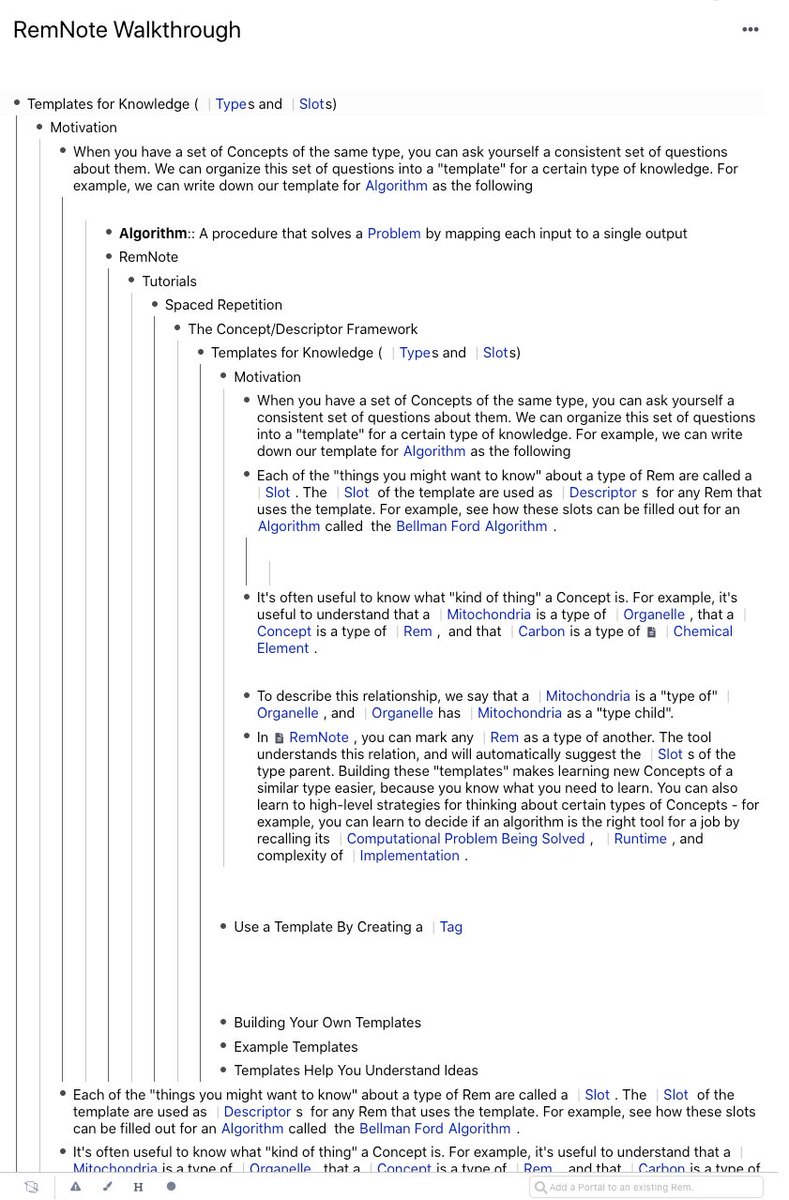 to another Roam (I often copy between my private and public), or use templates and external tools to generate content... In RemNote, there are lots of special features that aren't represented - so if I copy this, and paste it somewhere else, I get this