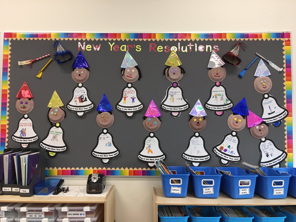 Loved hearing my students New Year Resolutions! Some promised to read, write and do homework everyday. Others promised to take care of younger siblings and their belongings.  One of my students promises to take a shower every morning! 😂 <a href="/EcoleSprings/">Ecole Waterford Springs School</a> @WinnipegSD