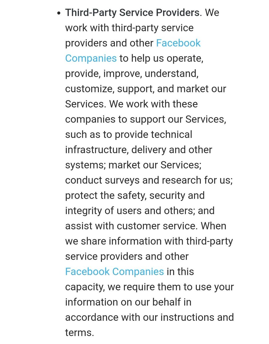  #WhatsApp can share your information with third party apps but on terms and conditions decided by it. I just wish users had a say?