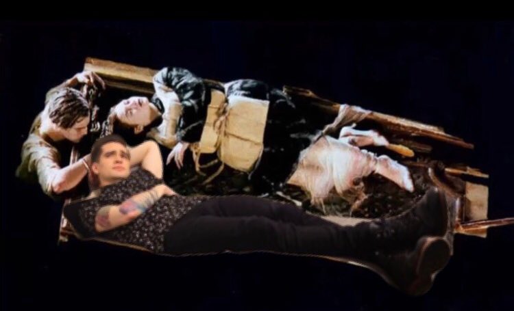 rocketmancth's tweet photo. brendon urie is the reason there was no room on the door for jack https://t.co/DcCKpQXXR2