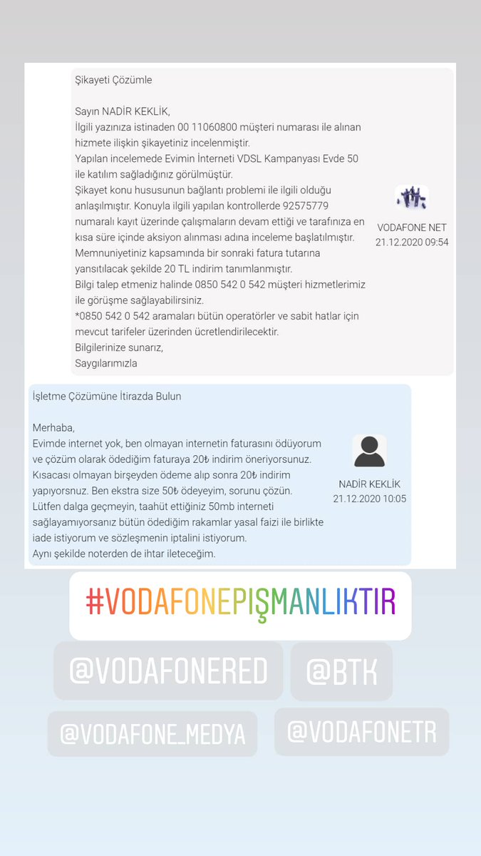 Vodafone'a yaklaşık 3ay dır Karşıyaka merkez de internet sağlayamadığı için teşekkürler 🙏
<a href="/VodafoneUK/">Vodafone UK</a> 
<a href="/VodafoneGroup/">Vodafone Group</a> 
<a href="/VodafoneTR/">Vodafone Türkiye</a> 
#vodafonepişmanlıktır