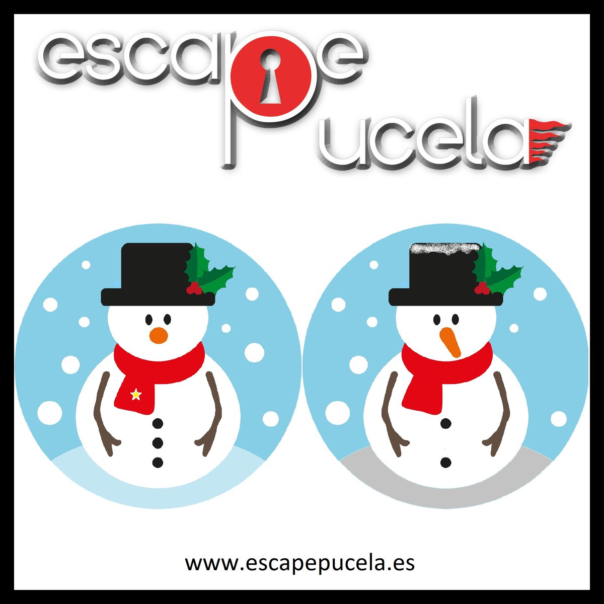 escapePucela's tweet photo. Felices Reyes, agentes🤗
Aprovechad hoy a visitarnos: ¡queda un hueco libre a las 20:15!
Y si ya conocéis al Sr. Petrov, juega con nosotros.
👉¿Cuántas diferencias encuentras entre estos dos muñecos de nieve?

#escapepucela #escaperoom #Valladolid #pucela #EscapeRoomEsOcioSeguro https://t.co/eE9h8hO4wX