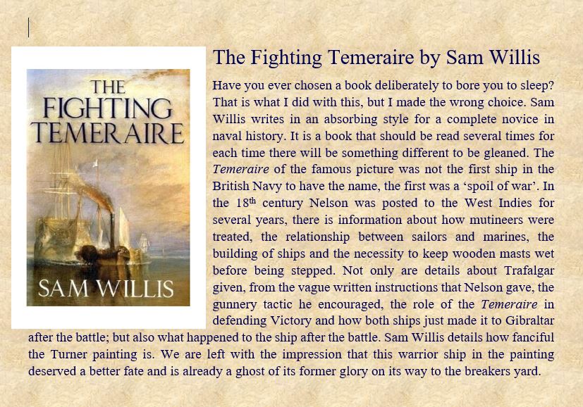 SudburyLibrary's tweet photo. A Suffolk Libraries Customer reviews: The Fighting Temeraire by Sam Willis. 
This book is available to borrow! Head over to https://t.co/rEb1F3uGJD to reserve your copy, ready for when our library buildings reopen! https://t.co/a7SX5DhkPC