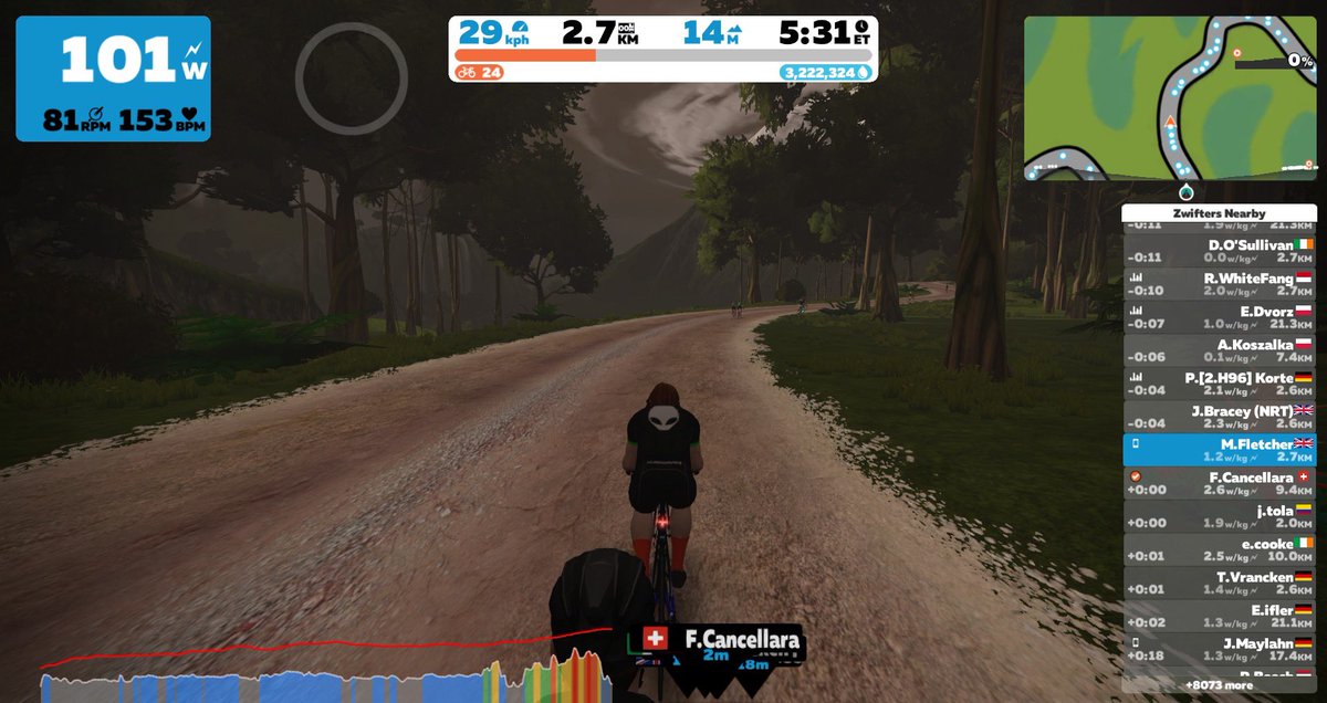 CyclingZwift's tweet photo. When you’re on Zwift and Fabian Cancellara is here how cool is that.... up the Alpe du Zwift @f_cancellara #Zwift @GoZwift #cycling https://t.co/vutBpNVwkX