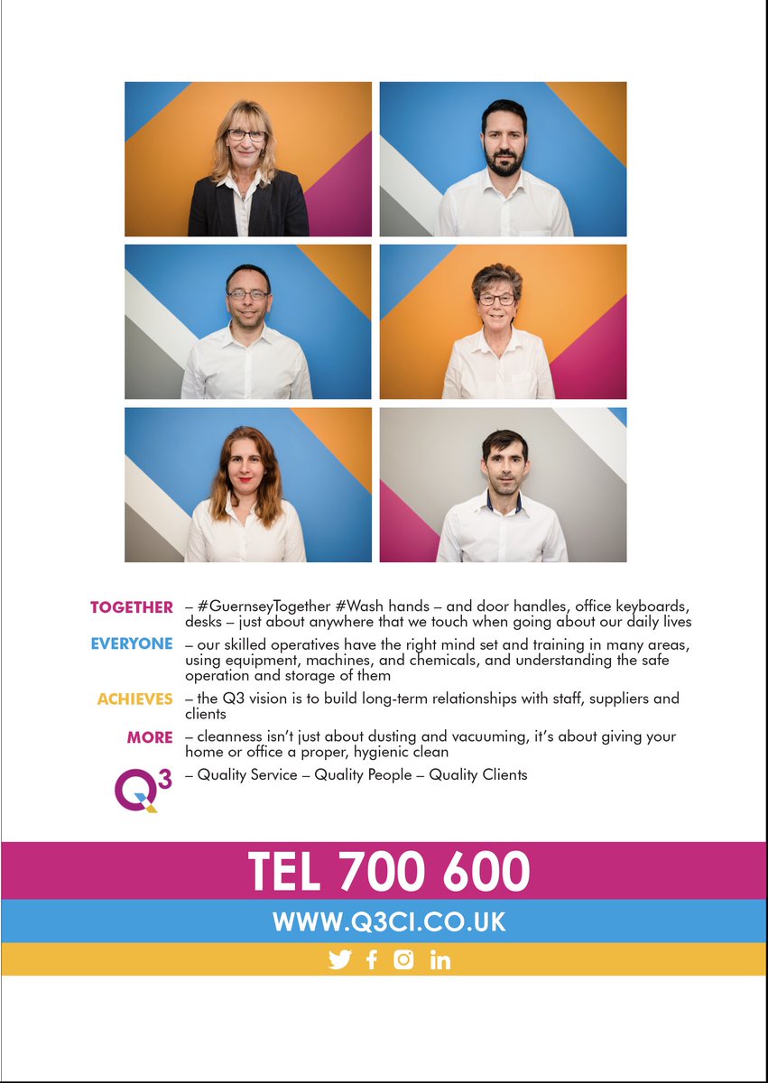 Q3ciS's tweet image. Did anyone spot the @Q3services Channel Islands team featuring in the #Christmas2020 edition of Guernsey's community-based publication @GYOne_Magazine?
We love the slogan Together Everyone Achieves More - it just sums up our business philosophy. #q3abetterplacetobe
