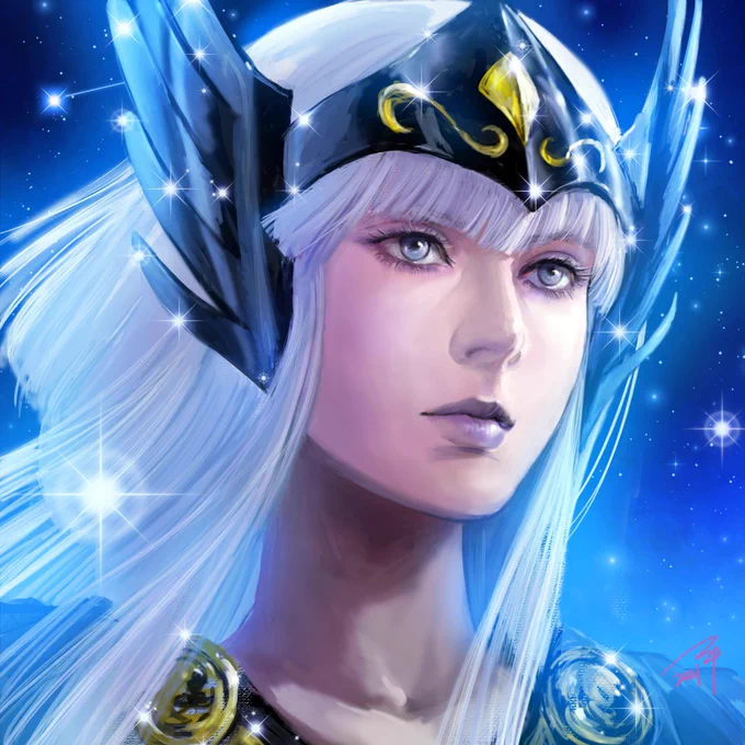 オーディンの地上代行者 ポラリスのヒルダ?
Polaris Hilda, Odin's representative on Earth and priestess of Asgard. 

遅れたけど #ポラリスのヒルダ生誕祭 
#聖闘士星矢 