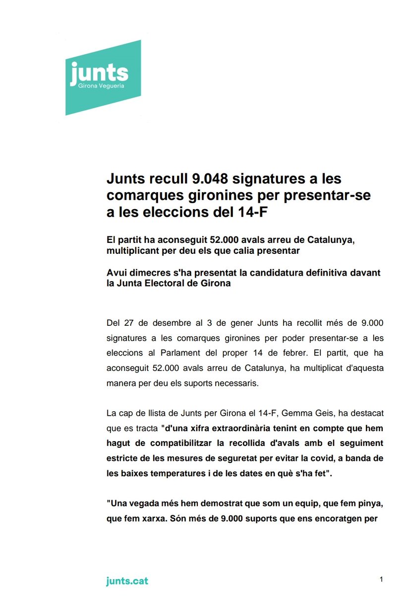 Junts per Catalunya Girona-Vegueria 🎗 tweet media