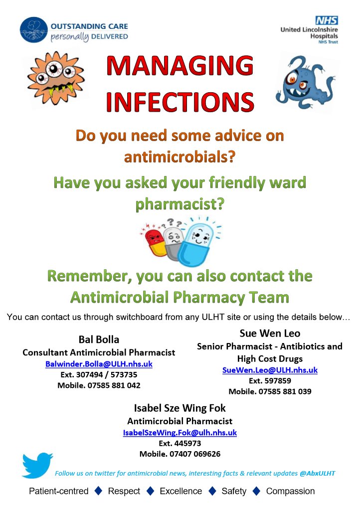 Are you in need of #AntimicrobialAdvice? Contact members of our team via following routes! @ULHT_Pharmacy @ULHT_News