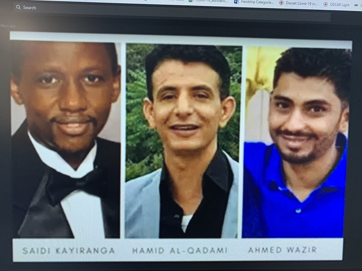 Autumn13th's tweet photo. One week after the tragic events in Aden airport, we remember our colleagues who passed:
Saidi kayiranga
Hamid Al-Qadami
Ahmed Wazir
Condolences to their families, friends and the whole @ICRC_ye family. https://t.co/UQvlSwil78