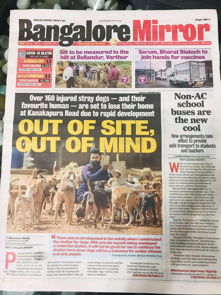 Wesaveanimals2's tweet photo. Another 5 month left , thanks to banaglore mirror and maheswar  reddy sir .
@AindritaR @diganthmanchale @rakshitshetty @KicchaSudeep @dasadarshan @SRIMURALIII @Dhananjayaka @Wesaveanimals2 https://t.co/wcjZyJ6HBW