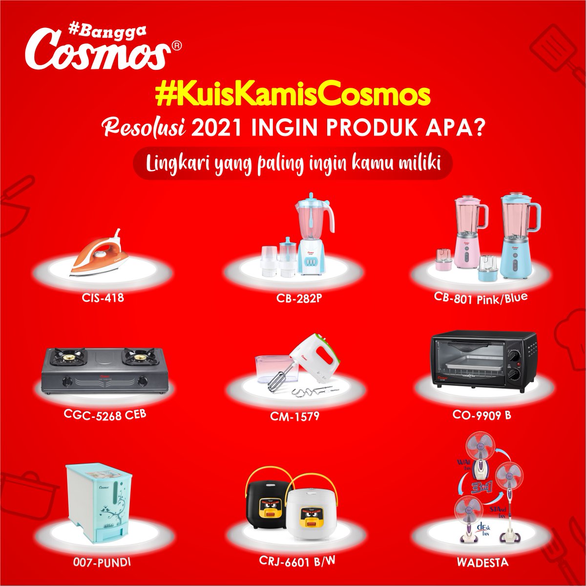 cosmosonline's tweet photo. TAHUN BARU, PRODUK BARU GRATIS
Masih semarak tahun baru nih. Ayo ikutan kuisnya biar bisa dapetin produk baru dari Cosmos!!

Cara ikutan kuis ini bisa langsung cek FB @mycosmos yah.. Gluck!!

#BanggaCosmos #BanggaBuatanIndonesia #KuisKamisCosmos https://t.co/hW9Z4dJTSq