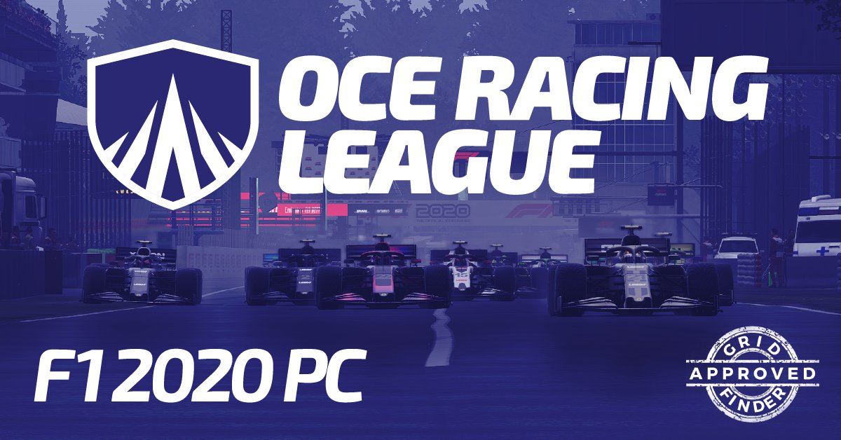 GridFinder's tweet photo. THE LAST APPROVED LEAGUE! ... before we move to the new system. 

I'm so happy with this one. OCE have been with us since the beginning and have grown with us. Looking for an Aussie F12020 league? Gotta be OCE. 

https://t.co/pILoPgjb18

#simracing #motorsport #racing #F12020 https://t.co/oy7k3qmV9g