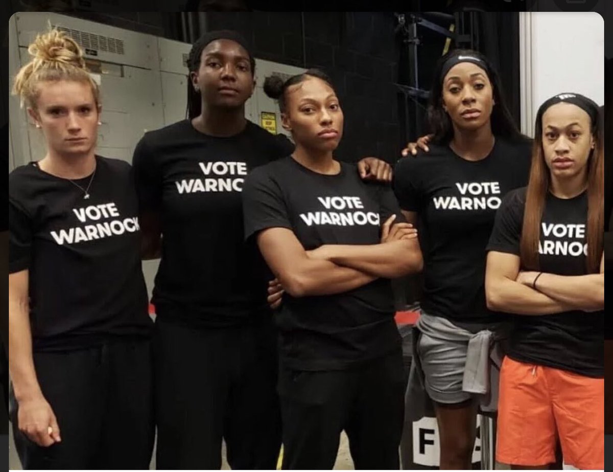 As ya’ll wake up, don’t sleep on the role WNBA played in Georgia race. Warnock was polling below ten percent when the Atlanta Dream started wearing his name in response to co-owner Kelly Loefler’s condemnation of the BLM movement. It spread thru the league & upped his profile