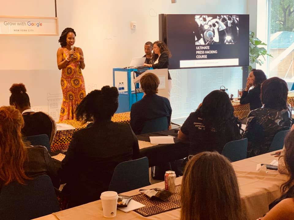 GlobalStartupE's tweet photo. GSE CMO, Christine Ntim in action at the Her Future Summit NYC in 2019. #herfuturesummit https://t.co/V7gQi3JSuw