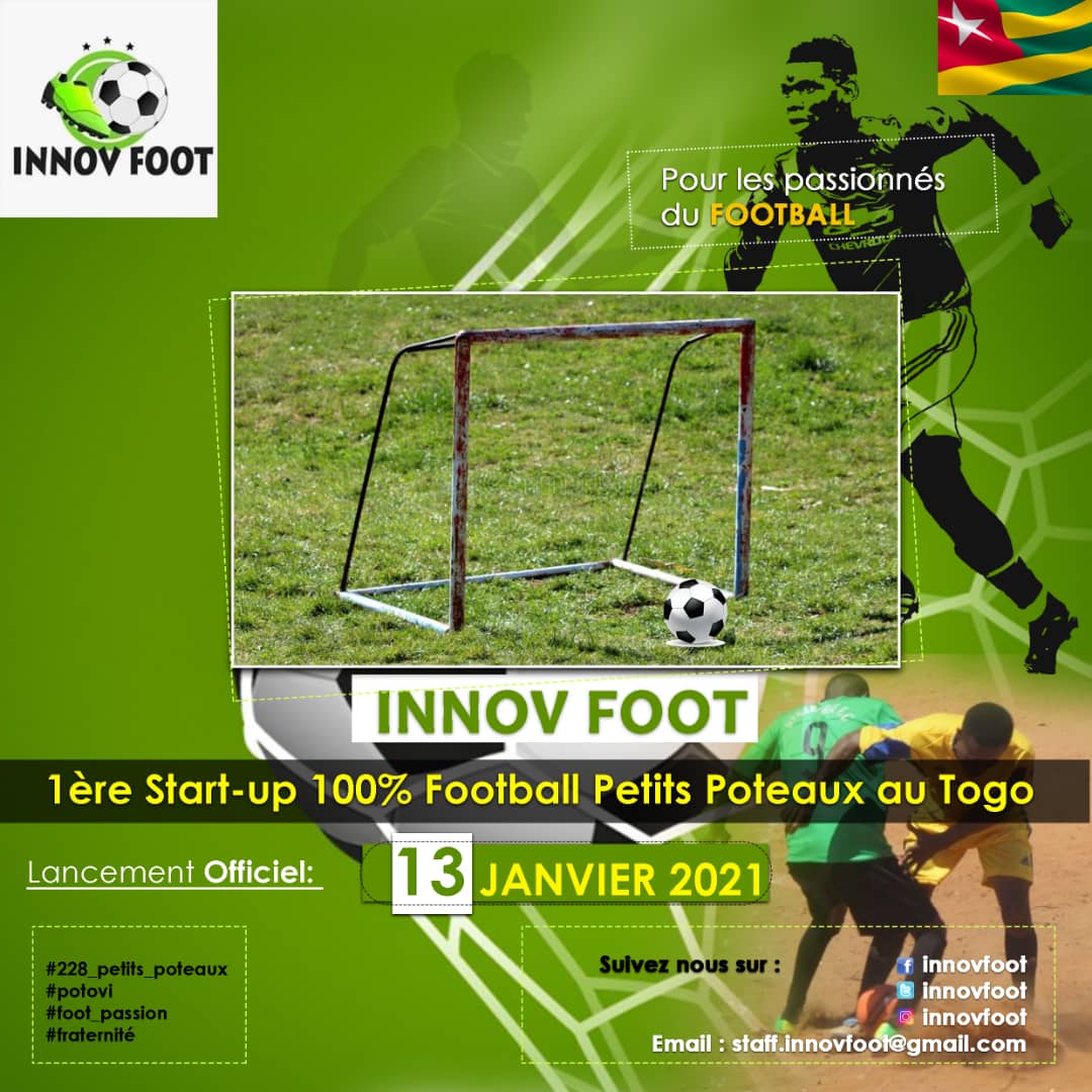 InnovFoot's tweet image. ⚽Etes-vous un passionné du Foot, surtout Petits Poteaux? 🥅
👉Rendez vous le 13 Janvier 2021 ⚽🔥
 
Innov Foot, la première start up 100% Football Petits Poteaux au Togo. ⚽🥅🇹🇬

Le football, une histoire de passion et de Fraternité 
#228_petits_poteaux
#potovi
#foot_passion