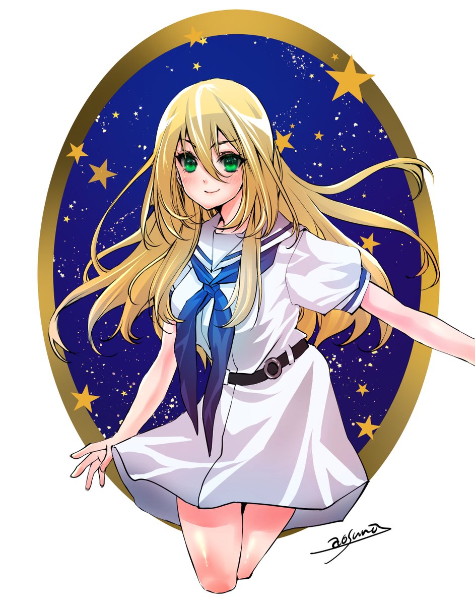 大星さんちの淡ちゃん おめめのアップと差分も 青砂時計のイラスト