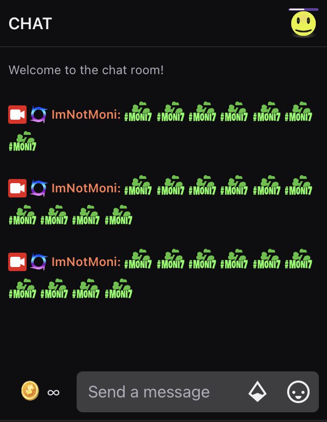 lmNotMoni's tweet photo. I am now live! ✅

Who’s gonna be the real mvp and come along and spam my new #Moni7 emote 😎🍀

Come by, have a chat, chill and spam the #Moni7 emote if you support the grind 🙌🏽💚

👉🏼https://t.co/gVvehg8mBJ 

👉🏼https://t.co/gVvehg8mBJ

#T7PRC #7PRC #7RC 

@UnluckyBrah @7eamCo 🍀 https://t.co/Tyx6ETh6eL