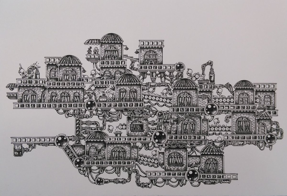 途中経過 ペン画 工場 設計図 ボールペン アナログ絵 絵描きさ シロクロさぁ Shirokurosa のイラスト 途中経過 ペン画 工場 設計図 ボールペン アナログ絵 絵描きさ シロクロさぁ Shirokurosa のイラスト