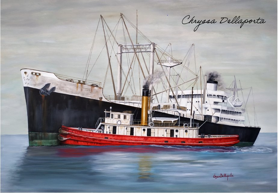 crisadelaporta's tweet photo. My #painting #oil #oiloncanvas#marinepainting #artwork #artgallery #tugboat #boat #marinepainter https://t.co/2uZQCQLS83