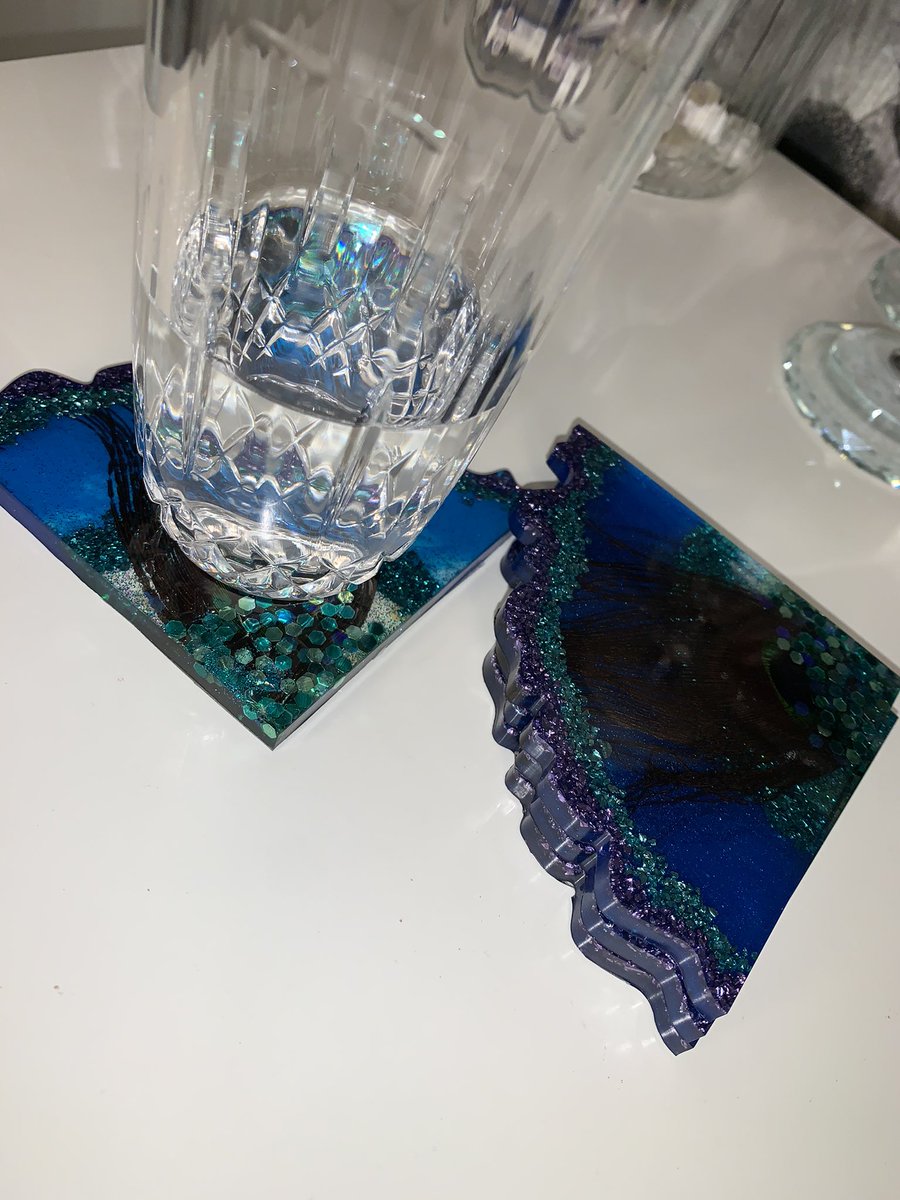 GiftedWGlitter's tweet photo. I still can’t get over how stunning these are!!!! 

They are also up on my #etsy don’t miss out 👀♥️

#resincoasters #peacock #peacockfeather #resin #resinart #resinartist #homeinspo #homeinterior https://t.co/aGCLI1dP6i