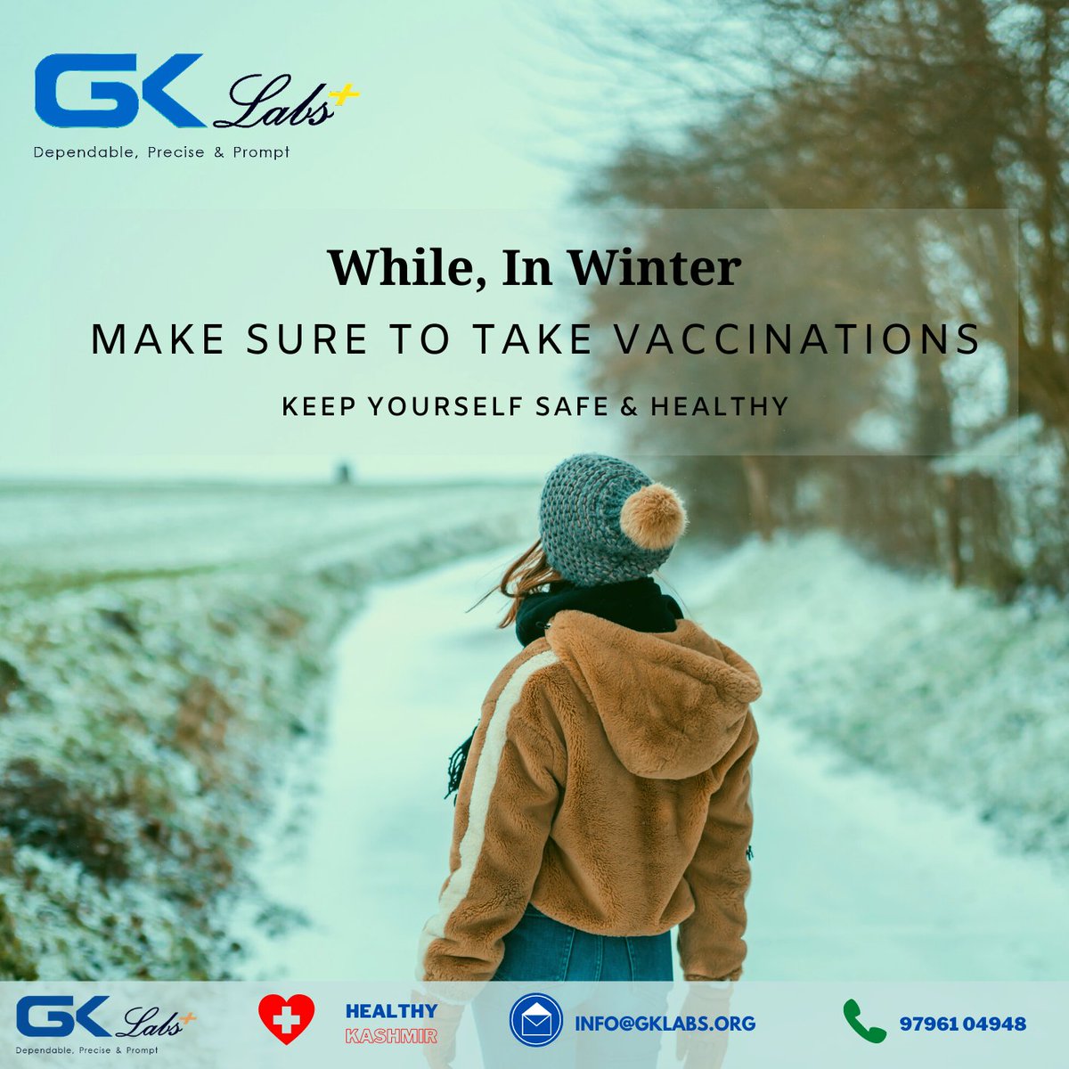 LabsGk's tweet photo. Vaccinations are vey important for protecting us against various infections like Flu. 

A Unit Of Greater Kashmir. 

#gklabs #greaterkashmir 
#healthykashmir #snowinkashmir 
#vaccinationeducation #lovekashmir #WednesdayWisdom #snowfall #clinicallaboratory https://t.co/9r1DQZTfGQ