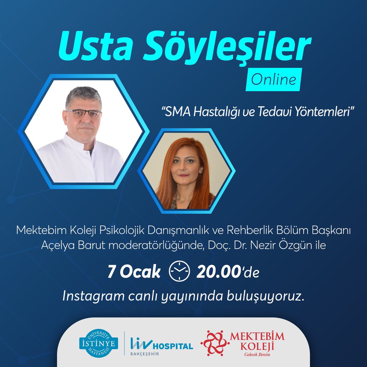 Sayın Açelya Barut moderatörlüğünde; Doç. Dr. Nezir Özgün ile İnstagram canlı yayınında buluşuyoruz. 

#Mektebim #UstaSöyleşiler #SMA