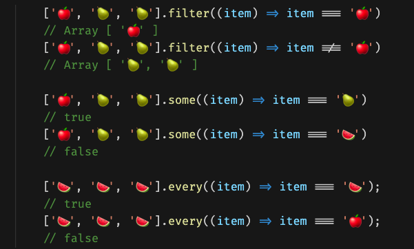 Emojis are a great way to illustrate how array operation works in JavaScript