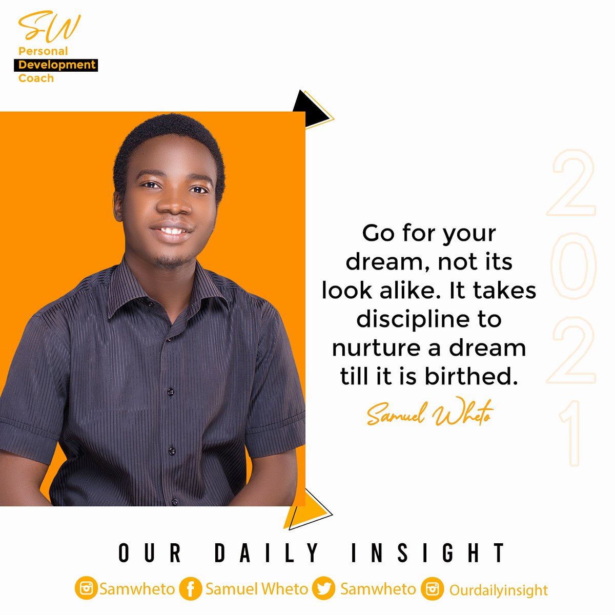Thesamwheto's tweet photo. Go for your dream, not its look alike.
@ourdailyinsight
#motivational #ourdailyinsight #motivationalquotes #samwheto #mindset #inspiration #goals #positivity #believe #success #inspirationalquotes #inspire #positivevibes #love #life #entrepreneur https://t.co/st6JV5lxqg