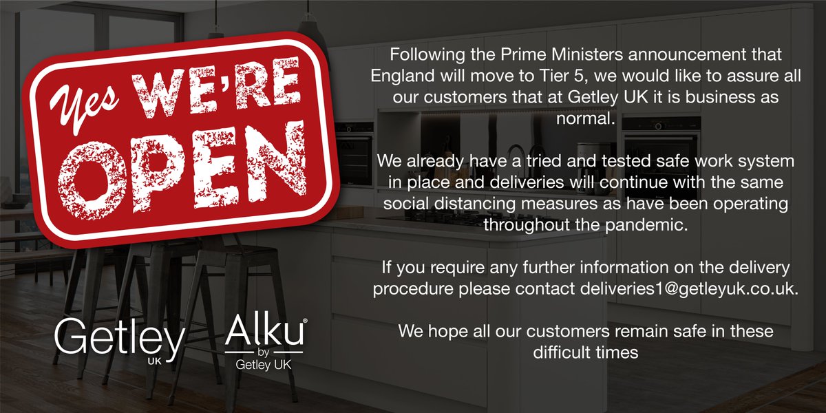 GetleyUk's tweet image. Open For Business As Usual