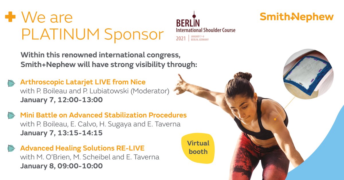 SmithNephewPLC's tweet photo. Will the move to advanced healing solutions for #rotatorcuff repair gather pace in 2021?

Discover its potential in a live demonstration and discussion at #BISC2021.

Register: https://t.co/KvzA5tNr5A

#sportsmedicine #shoulderrepair https://t.co/UhRhpZS6RD