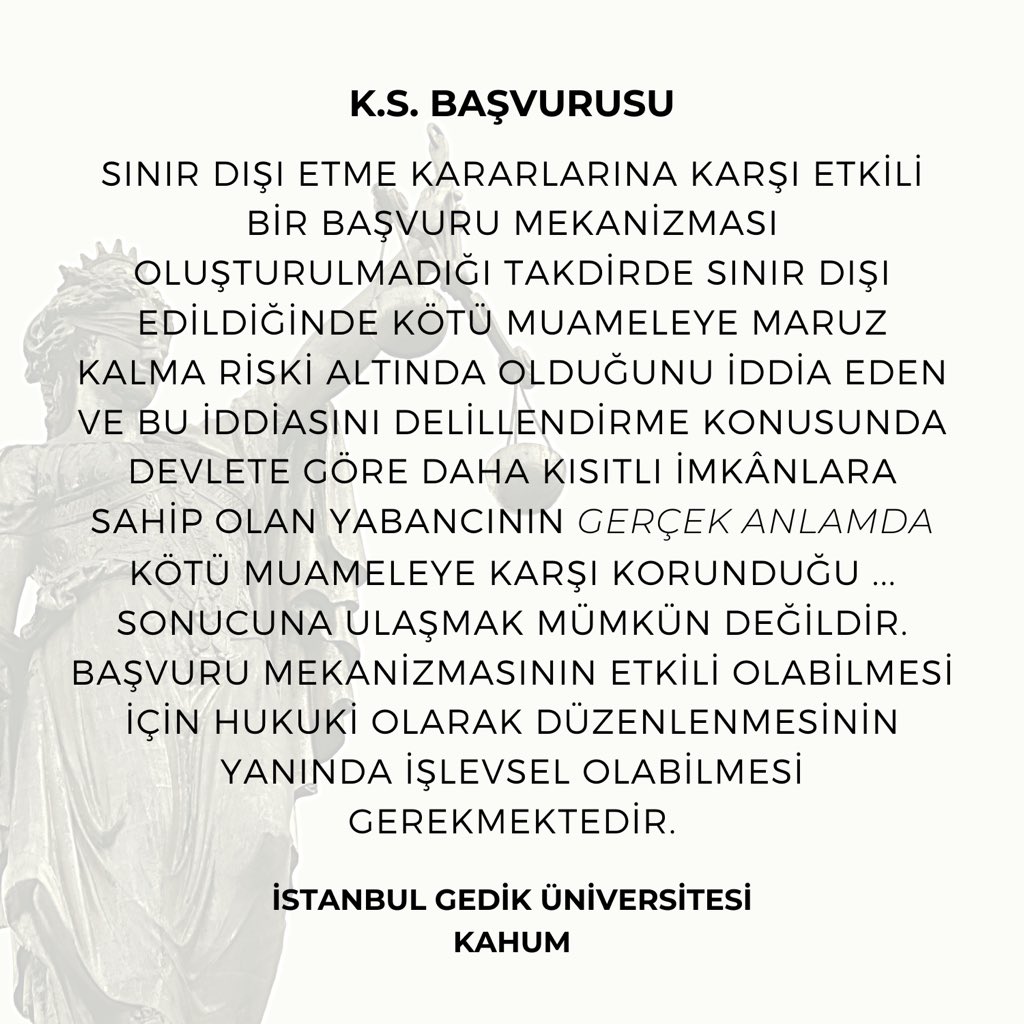 Kararın Linki :  resmigazete.gov.tr/eskiler/2021/0…

#resmigazete #resmigazetedebugün #karşılaştırmalıhukukmerkezi #kahum #istanbulgediküniversitesi #gedikhukuk #yabancılarhukuku #ailehayatınasaygı #etkilibaşvuruhakkı #kötümuameleyasağı #sınırdışıedilme