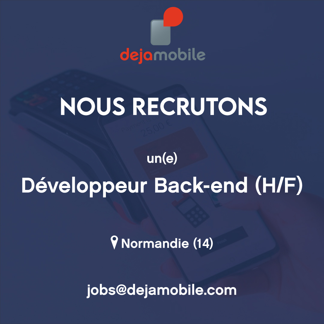 dejamobile's tweet photo. 📣 Nouvelle opportunité de rejoindre la #DejaTeam! Nous recherchons notre prochain(e) développeur(se) back-end sur notre site à @Caenlamer. 👩‍💻

Postulez dès aujourd'hui ➡️https://t.co/ePJoC5ijuK

#i4emploi @CaenDev @FrenchTechCaen @Caen_Normandie @EmploiCaen @ParisJeTeQuitte https://t.co/dTUQA6LcQs
