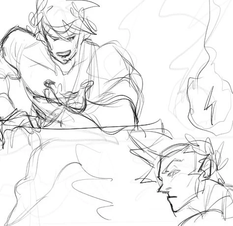 Some more wips from the fun stuff I'm working on 🔥🔥 (yeah I draw the clothes last so for now everybody's nakd) 