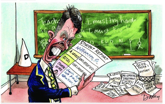 Cartoon4sale's tweet photo. Andy Davey on #GavinWilliamson #examscancelled #SchoolsLockdown – political cartoon gallery in London https://t.co/dePcTdnXF6 https://t.co/AquikHj0Pt