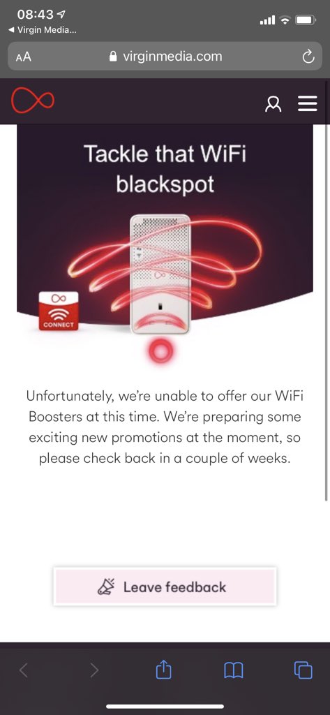 NickWiseman93's tweet photo. @virginmedia Wifi is awful in my house where I now need to work from home. Highlighting I need a booster but they’re not available now ... how do you expect I work from home in a lockdown when I can’t go into work? https://t.co/gRu4iNjj5T