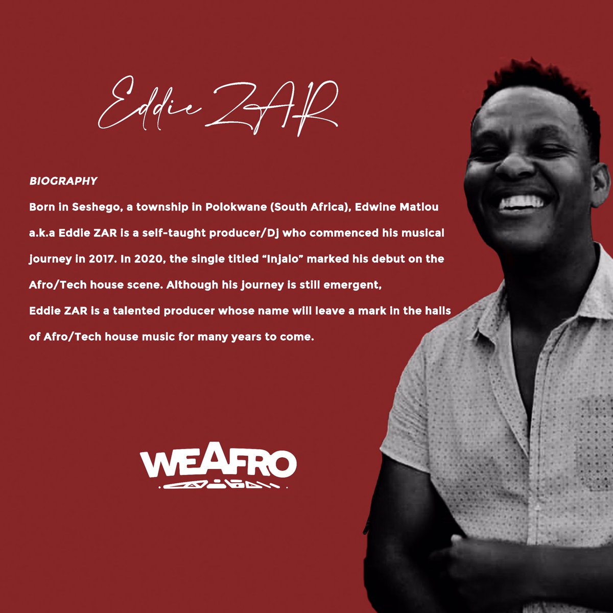 we_afro's tweet photo. What a year 2020, here’s our first offering for 2021. Happy New Year

weAFRO 037 by Eddie ZAR🇿🇦 

Link 1: https://t.co/qNmWKY2o9B

Link 2: https://t.co/HM9TYpY1qs

Link 3: https://t.co/NQBbekmkqT

Link 4: https://t.co/P3LfTcaqiK https://t.co/fttC6FmWLE